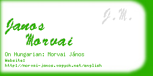 janos morvai business card